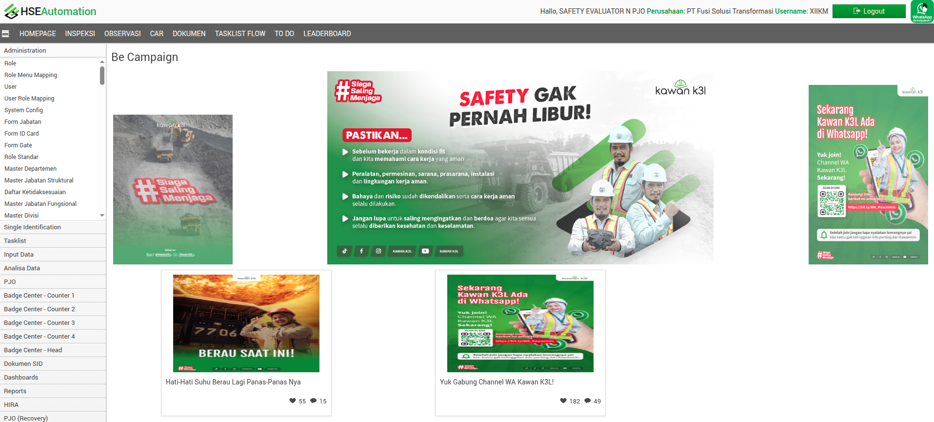 HSE Automation Dashboard